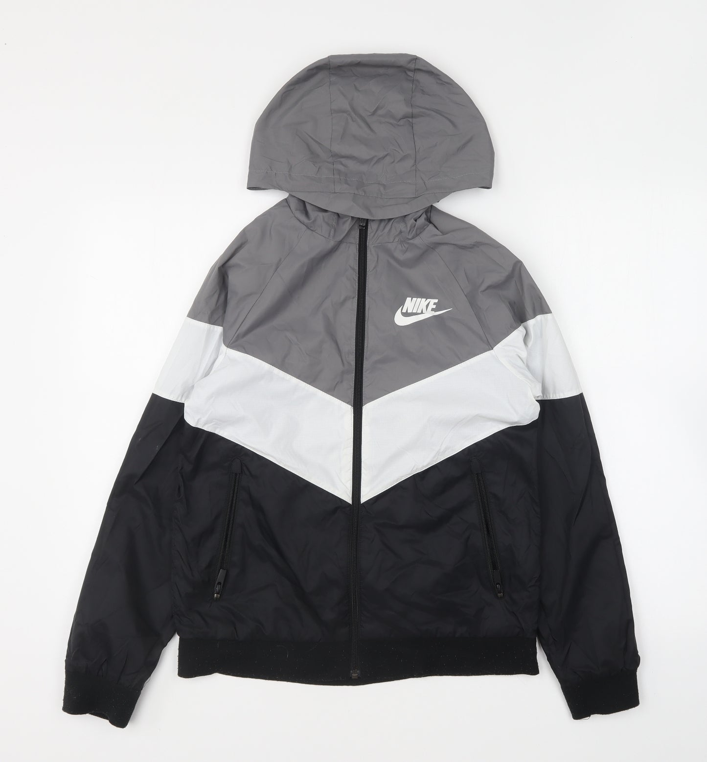Nike Boys Black Colourblock Jacket Size 14-15 Years Zip