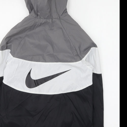 Nike Boys Black Colourblock Jacket Size 14-15 Years Zip