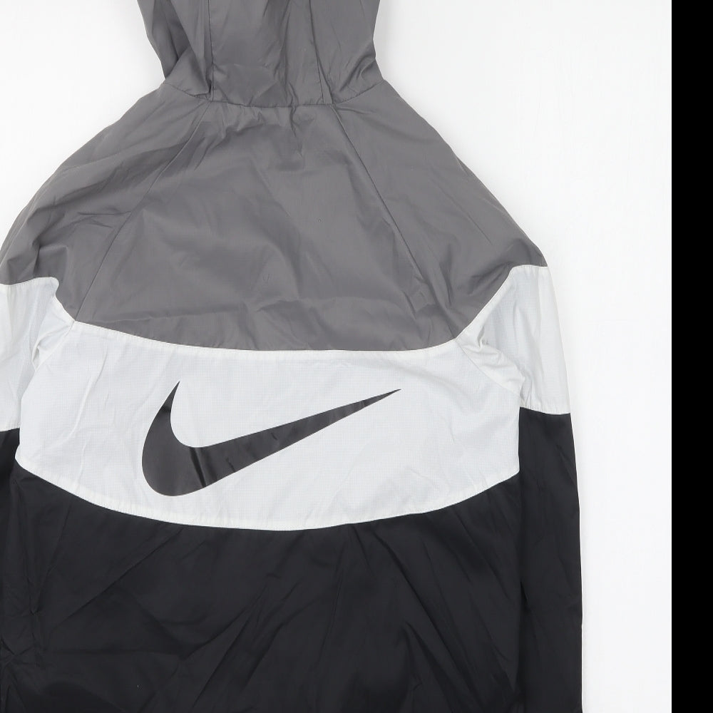 Nike Boys Black Colourblock Jacket Size 14-15 Years Zip