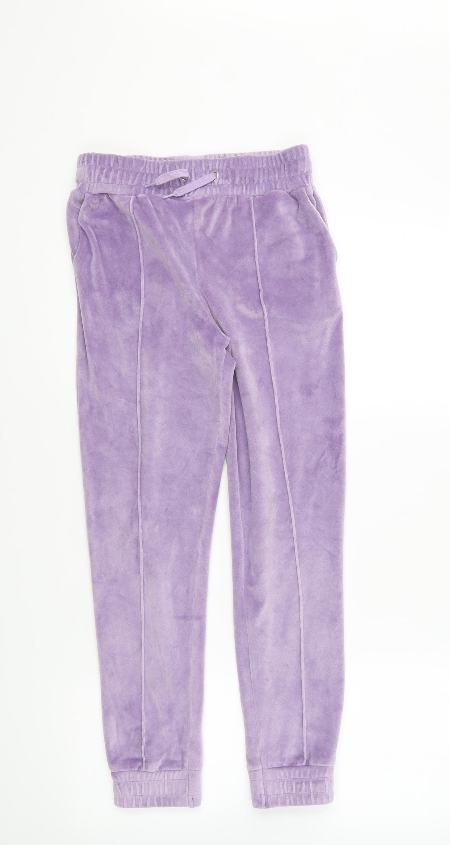 Dunnes Stores Girls Purple Polyester Jogger Trousers Size 10-11 Years Regular Drawstring