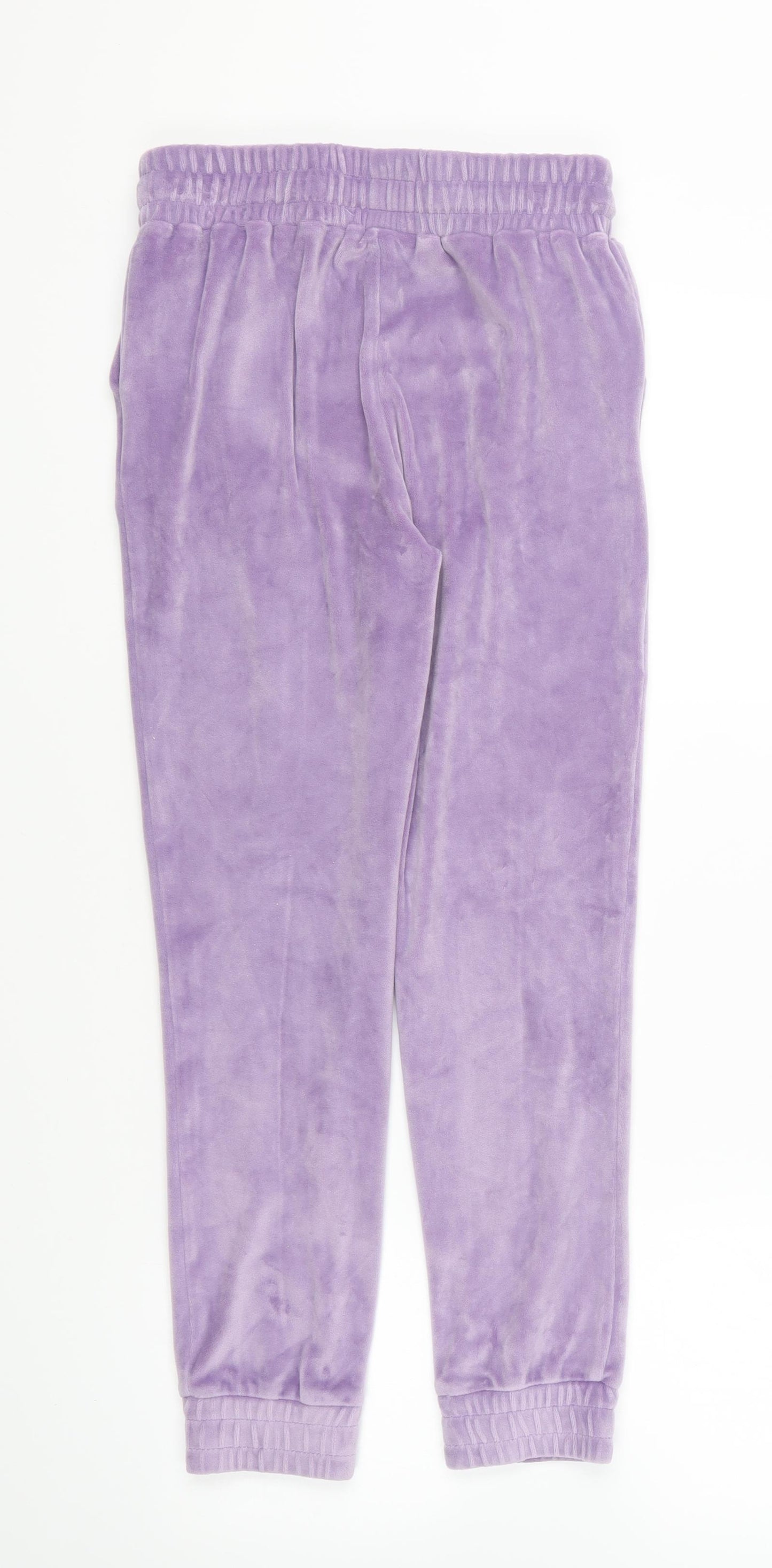 Dunnes Stores Girls Purple Polyester Jogger Trousers Size 10-11 Years Regular Drawstring