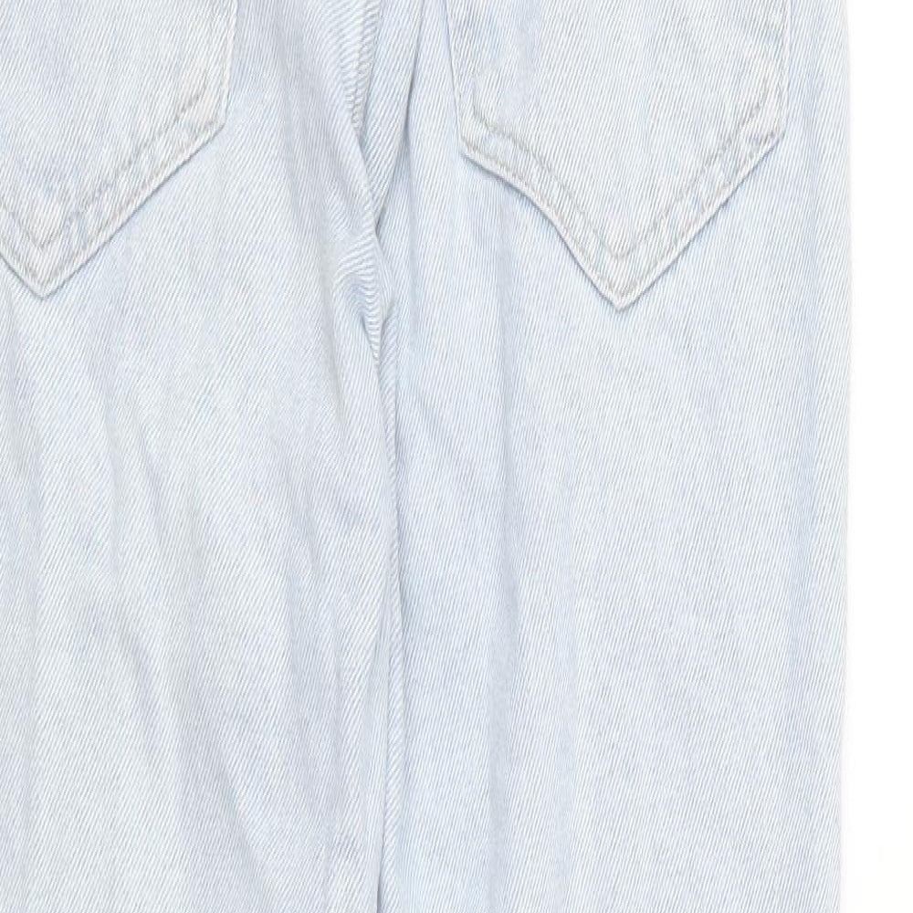 Pull&Bear Womens Blue Cotton Mom Jeans Size 8 L26 in Regular Button
