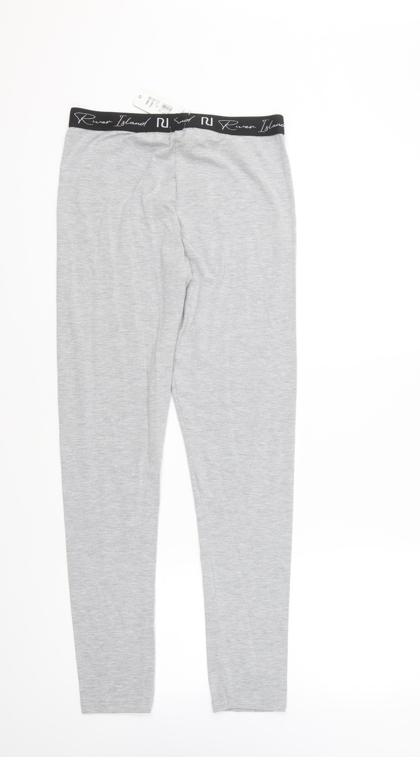 River Island Girls Grey Cotton Jogger Trousers Size 13-14 Years Regular Pullover