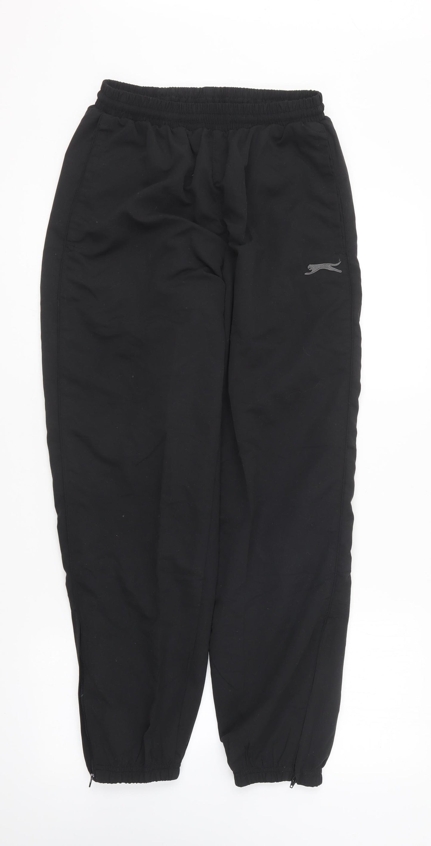 Slazenger Mens Black Polyester Jogger Trousers Size M L25 in Regular Drawstring