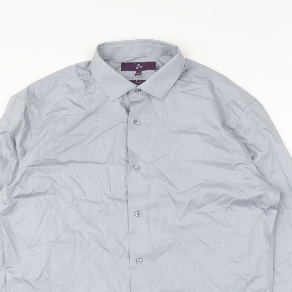 NEXT Mens Blue Cotton Dress Shirt Size 15.5 Collared Button
