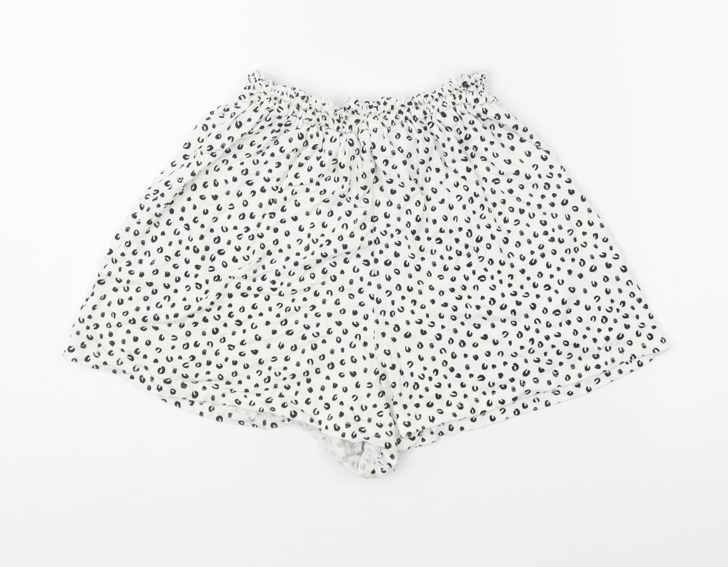 ASOS Womens White Geometric Cotton Sweat Shorts Size 8 L5 in Regular Pull On