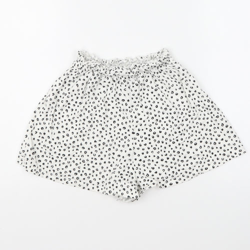 ASOS Womens White Geometric Cotton Sweat Shorts Size 8 L5 in Regular Pull On