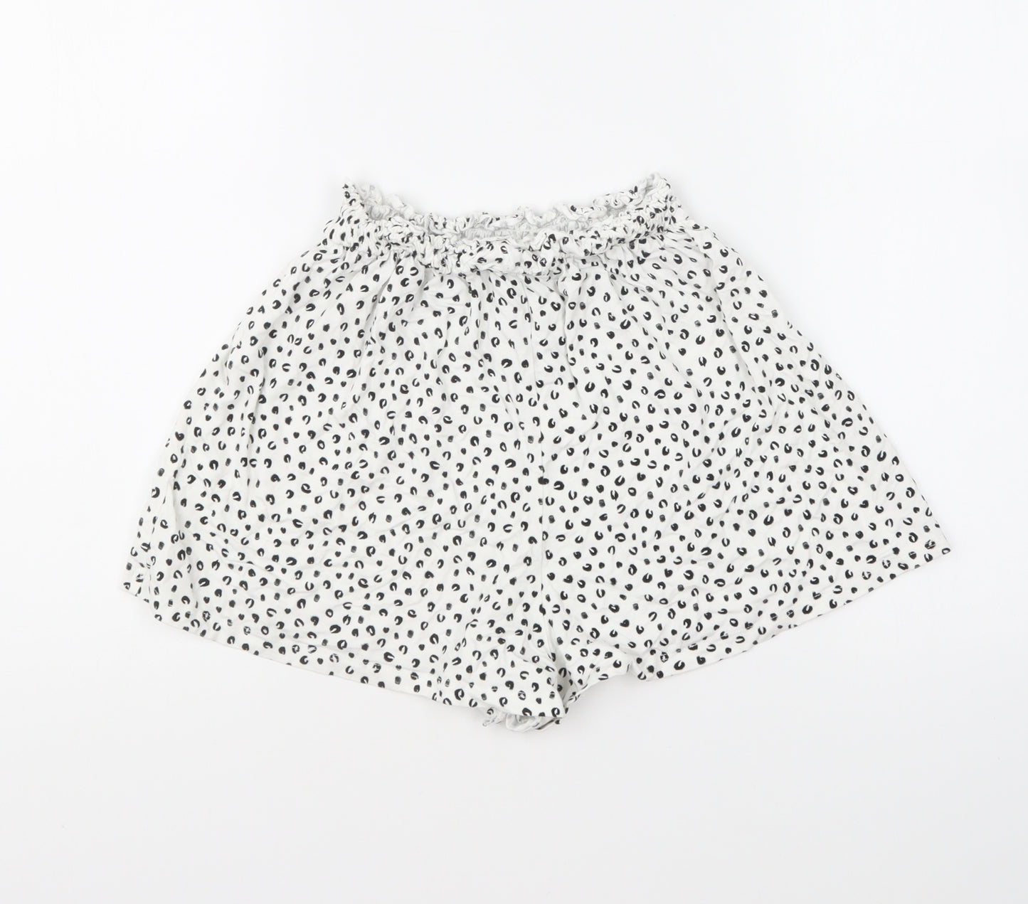 ASOS Womens White Geometric Cotton Sweat Shorts Size 8 L5 in Regular Pull On