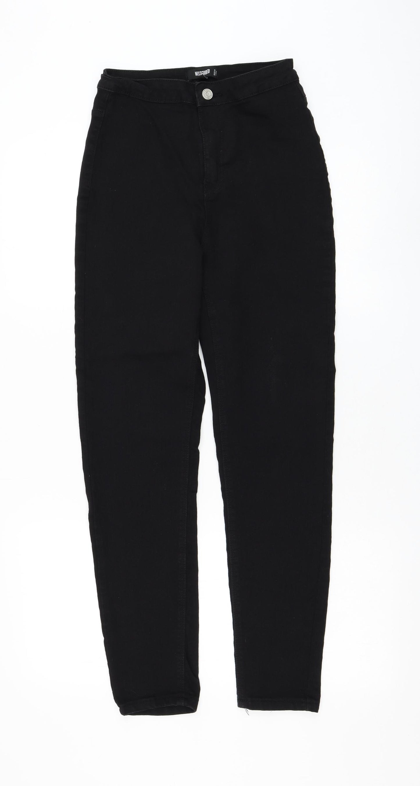 Missguided Womens Black Polyester Skinny Jeans Size 10 L27 in Regular Zip