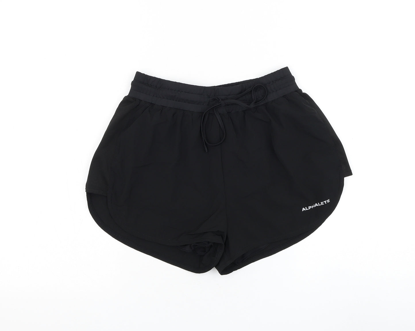 ALPHALETE Womens Black Polyester Athletic Shorts Size 26 in L3 in Regular Drawstring