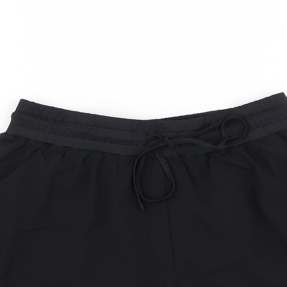 ALPHALETE Womens Black Polyester Athletic Shorts Size 26 in L3 in Regular Drawstring