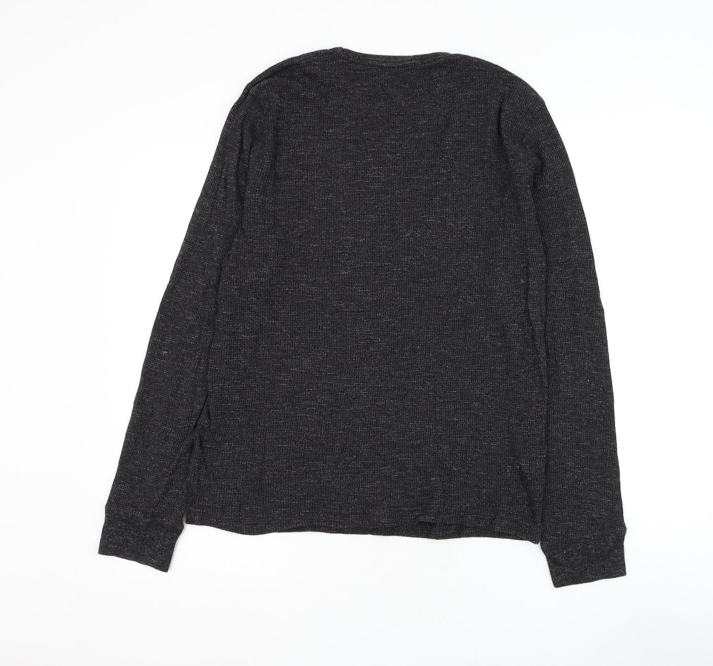 H&M Mens Black Round Neck Cotton Pullover Jumper Size L