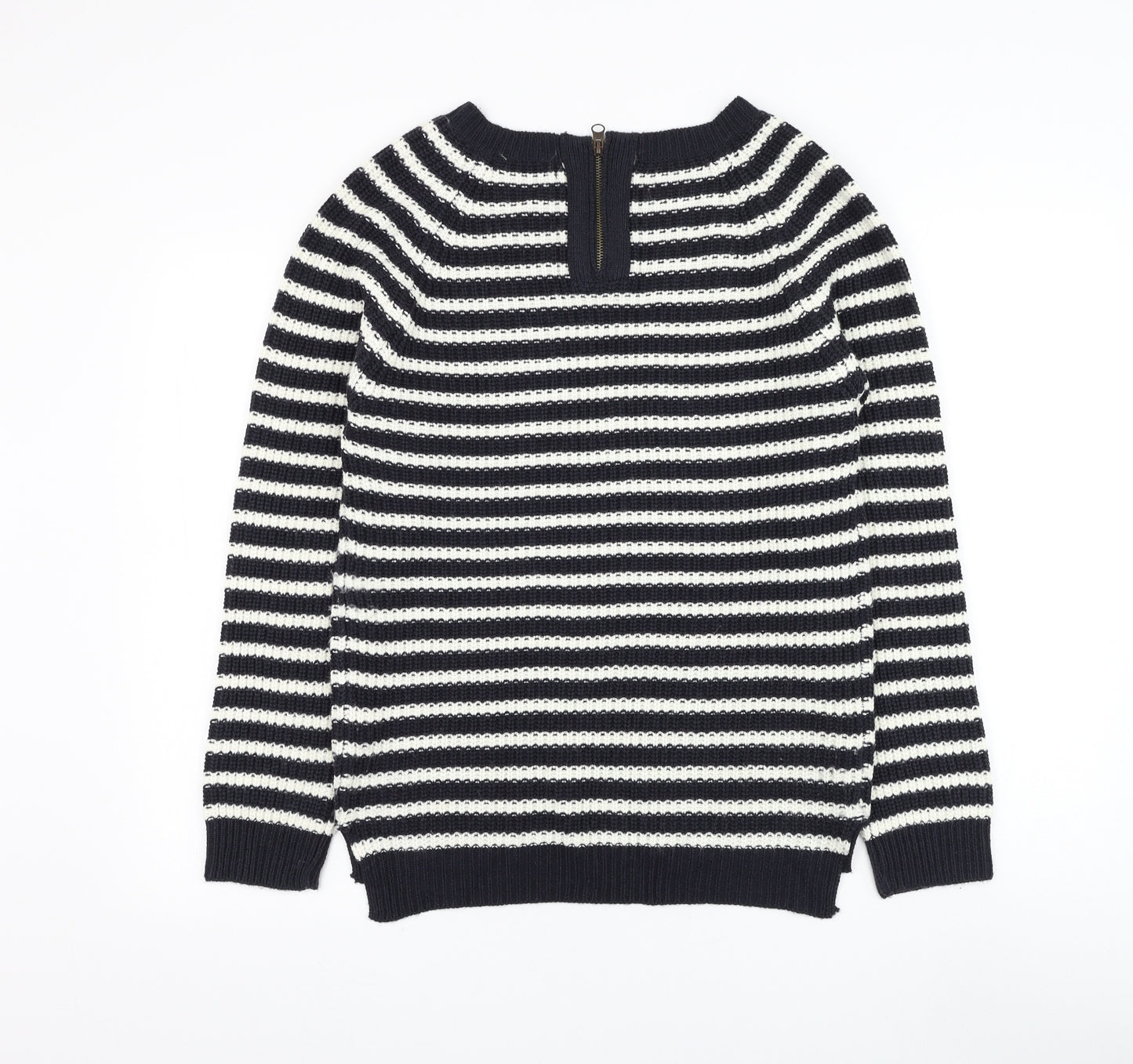 Atmosphere Womens Blue Round Neck Striped Acrylic Pullover Jumper Size 14