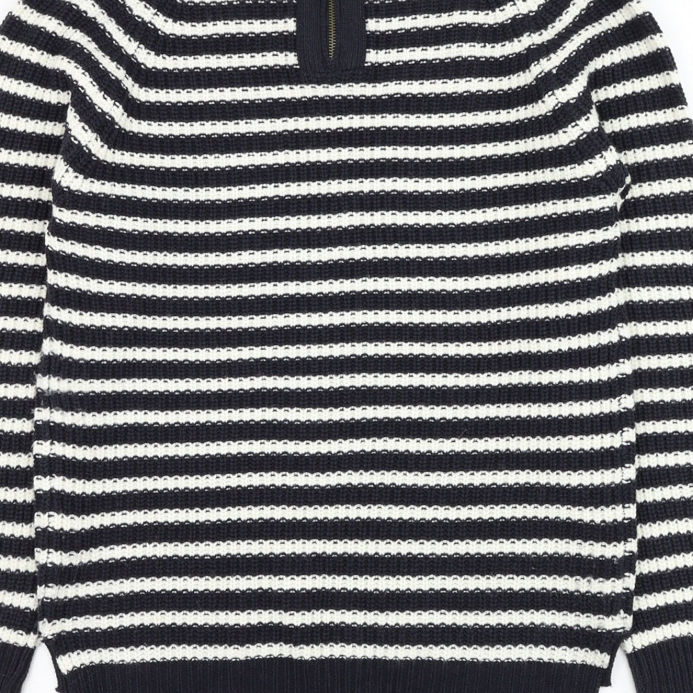Atmosphere Womens Blue Round Neck Striped Acrylic Pullover Jumper Size 14