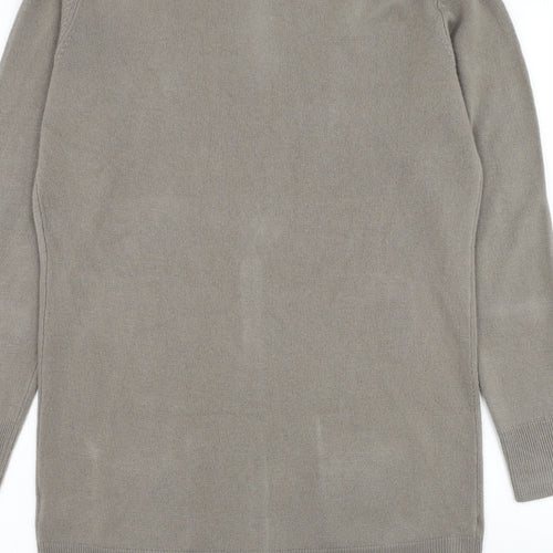 Evie Womens Brown V-Neck Acrylic Cardigan Jumper Size 10