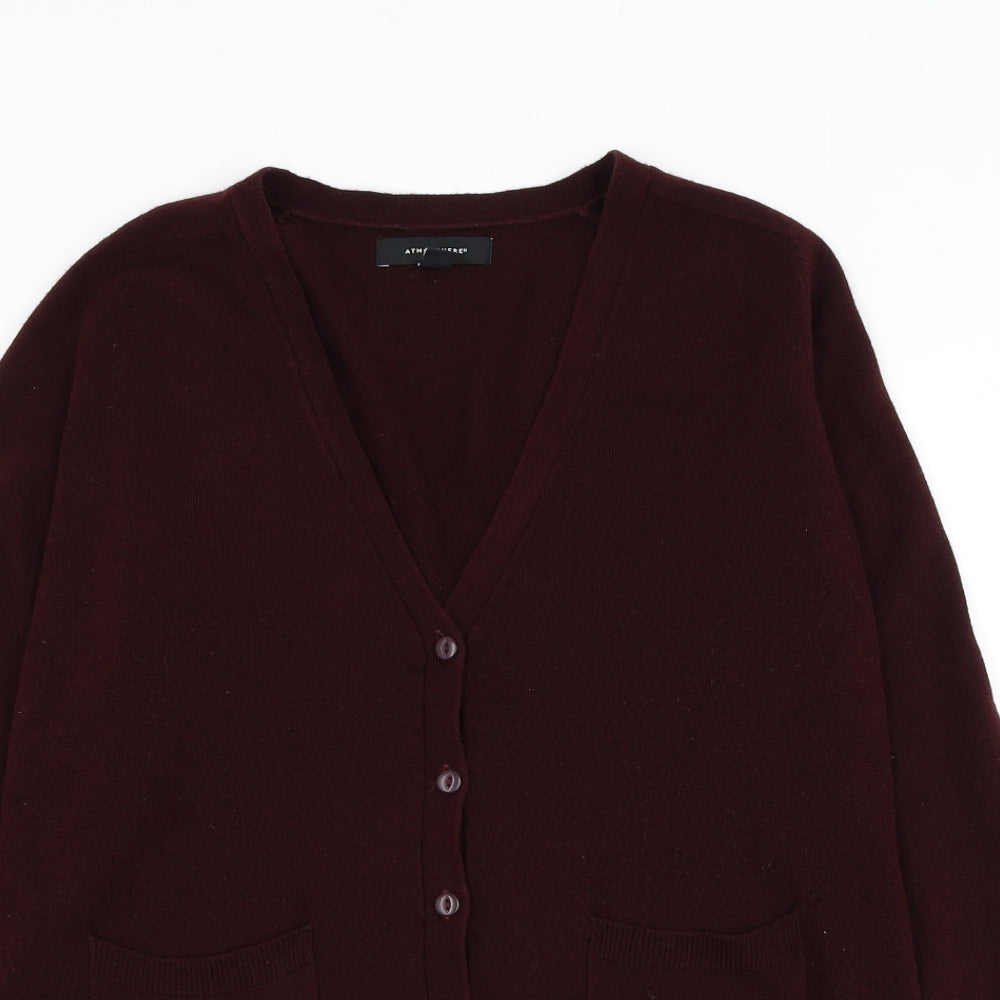 Atmosphere Womens Purple V-Neck Polyester Cardigan Jumper Size 16