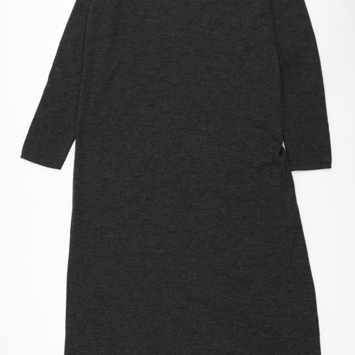 Marks and Spencer Womens Grey Collared Acrylic Cardigan Jumper Size 16