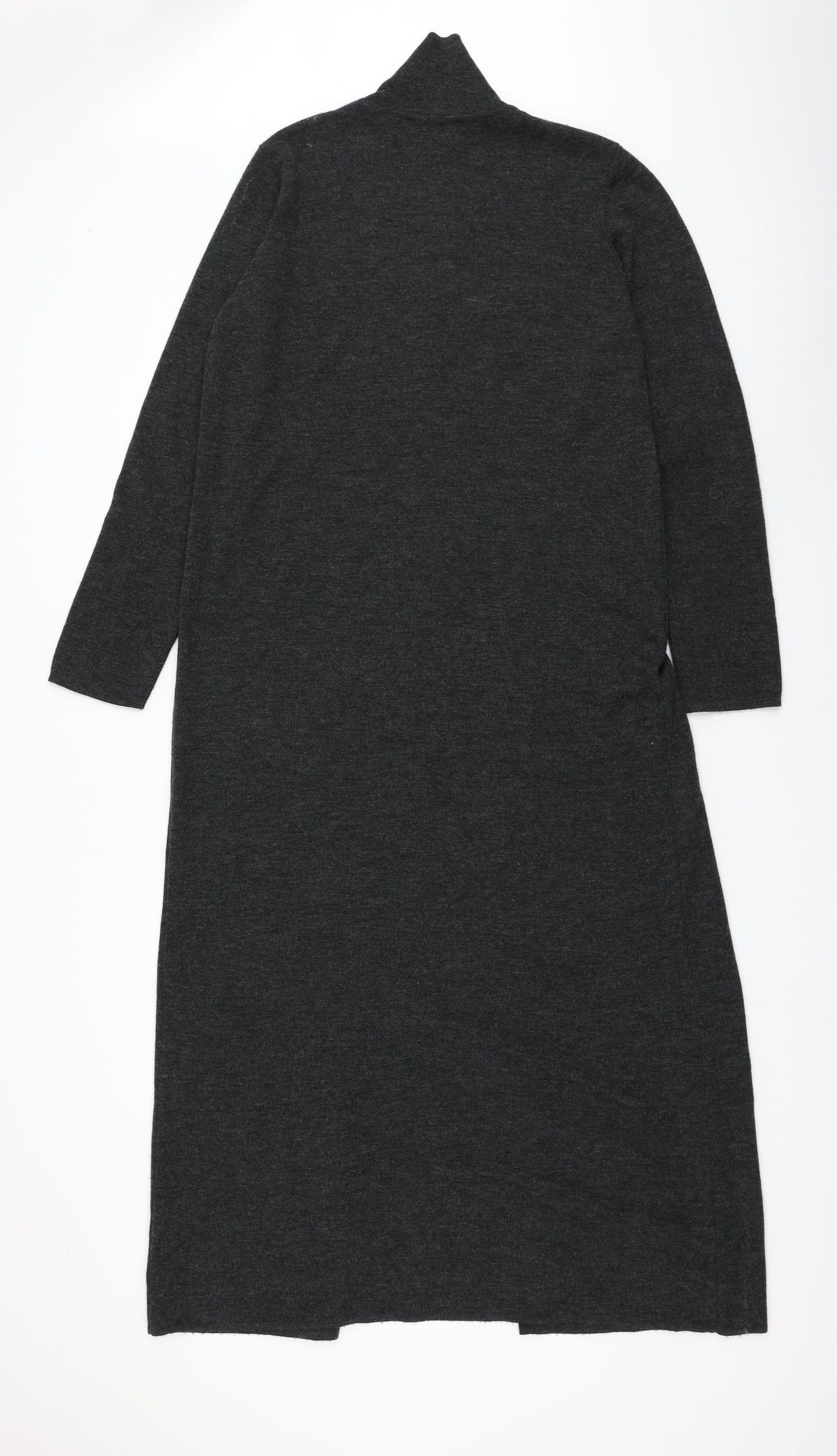 Marks and Spencer Womens Grey Collared Acrylic Cardigan Jumper Size 16