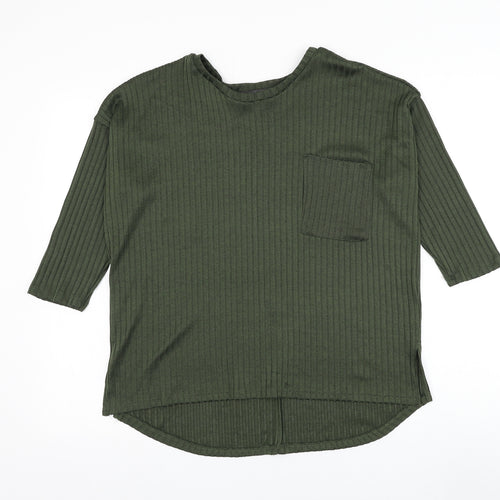 Primark Womens Green Round Neck Polyester Pullover Jumper Size 6