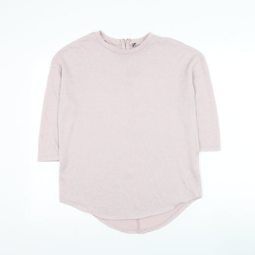 Primark Womens Pink Round Neck Polyester Pullover Jumper Size 4