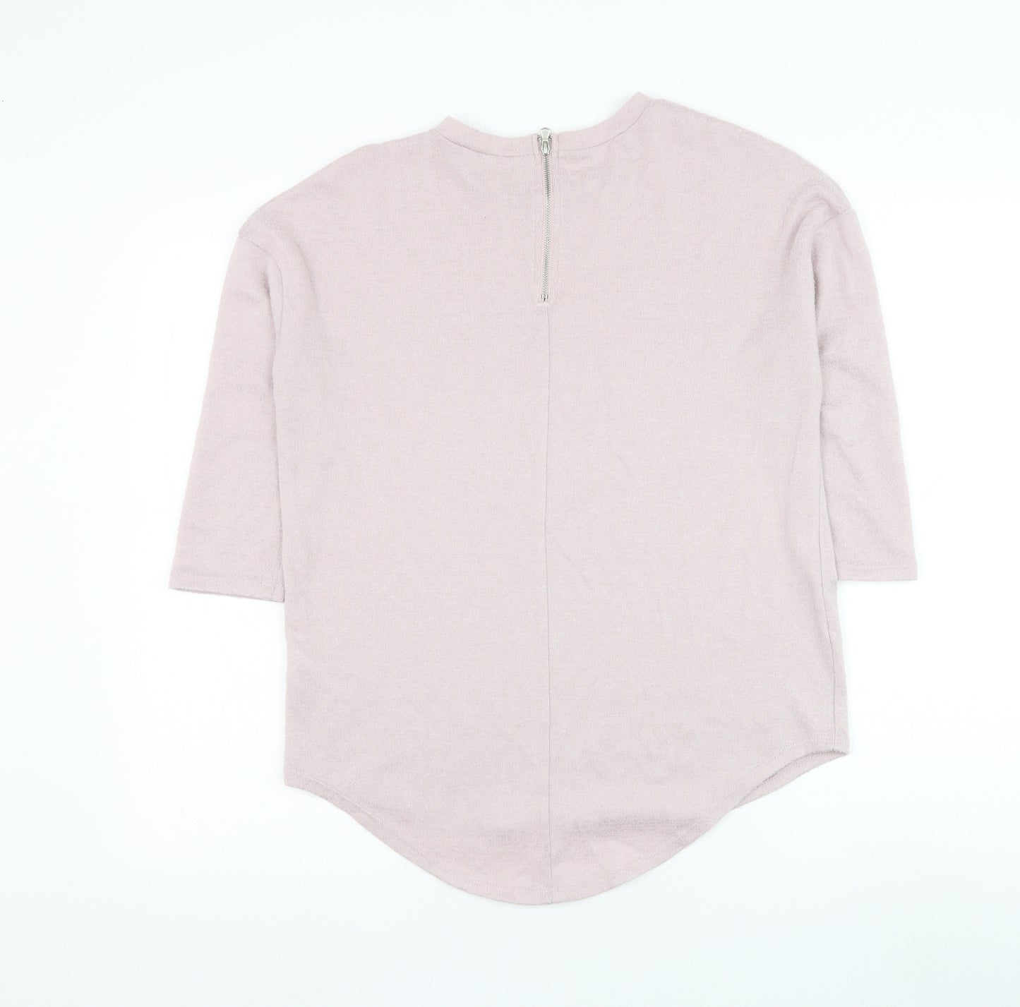 Primark Womens Pink Round Neck Polyester Pullover Jumper Size 4