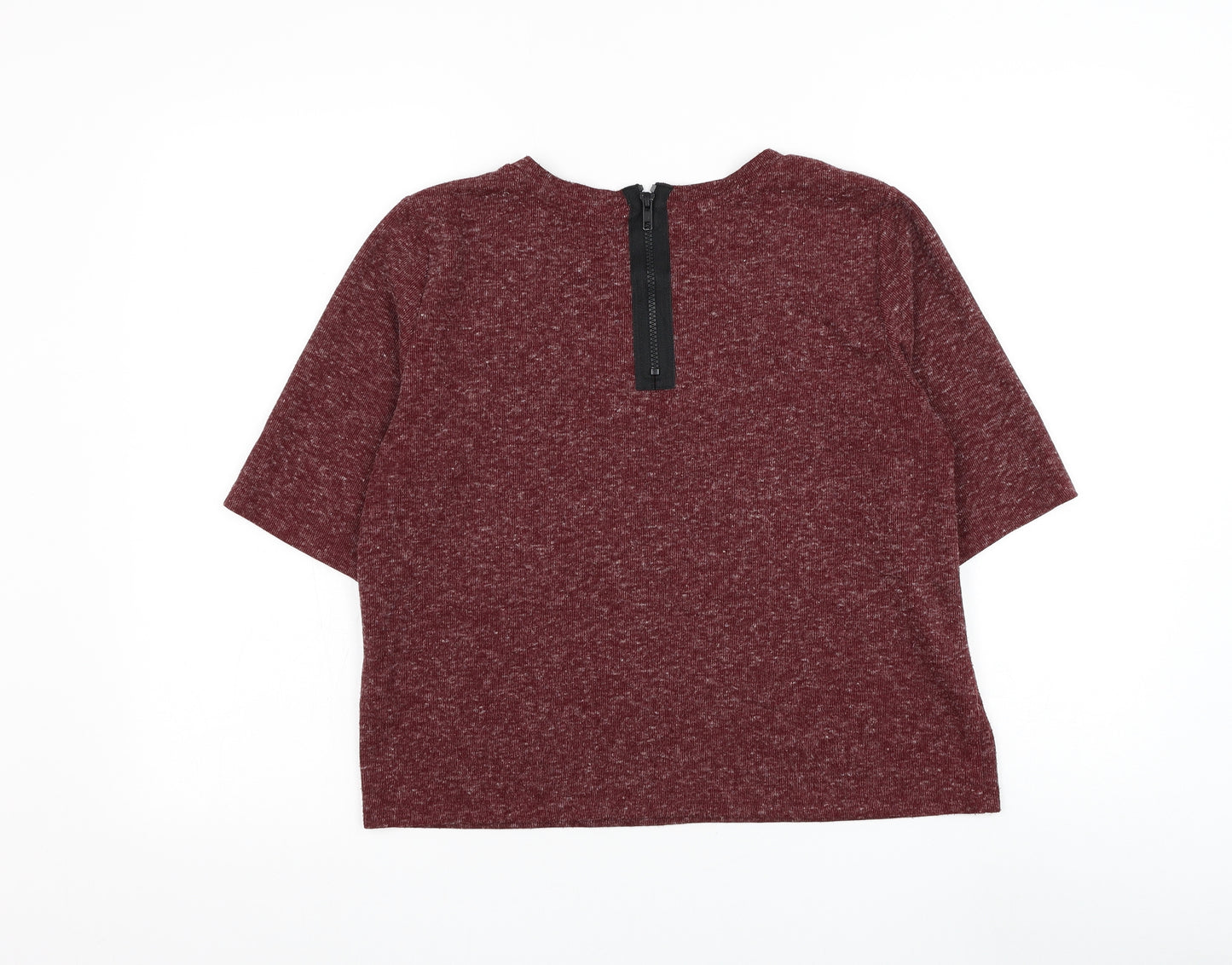 Topshop Womens Red Round Neck Polyester Pullover Jumper Size 12