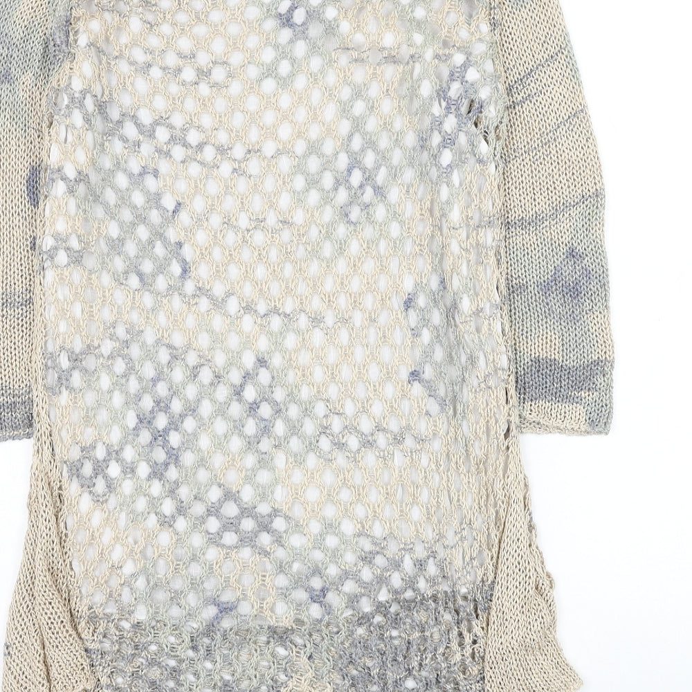 Casamia Exclusive Womens Multicoloured Geometric Acrylic Basic Blouse Size M Round Neck