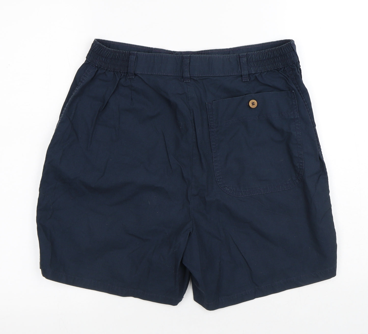 Marks and Spencer Mens Blue Cotton Chino Shorts Size 34 in Regular Button