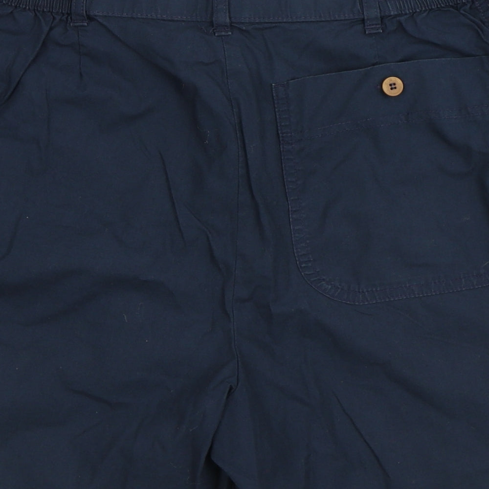 Marks and Spencer Mens Blue Cotton Chino Shorts Size 34 in Regular Button