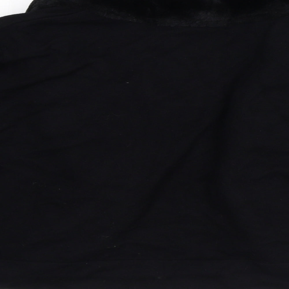 Nina Leonard Womens Black V-Neck Viscose Cardigan Jumper Size M - Faux Fur Collar