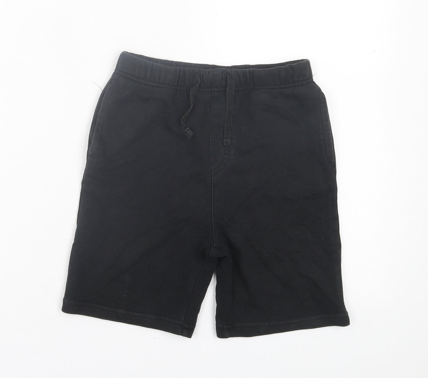 George Boys Black Cotton Sweat Shorts Size 6-7 Years Regular Tie