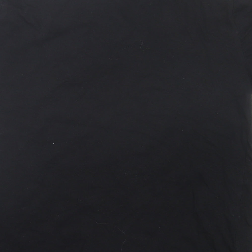 New Look Womens Black Cotton Basic T-Shirt Size 12 Crew Neck - NYC