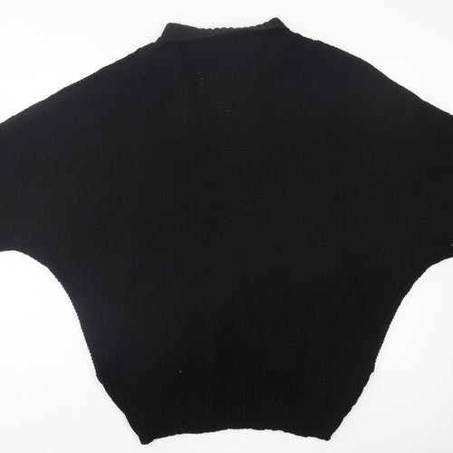 Agenda Womens Black V-Neck Acrylic Cardigan Jumper Size 20