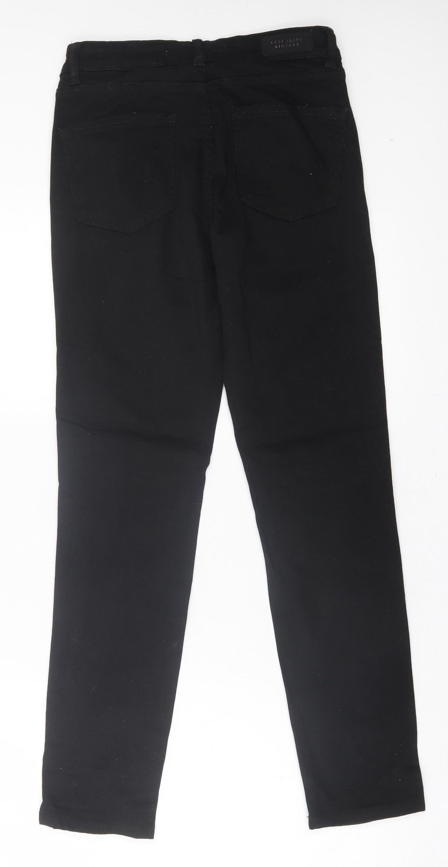 NEXT Womens Black Cotton Skinny Jeans Size 6 L29 in Relaxed Button