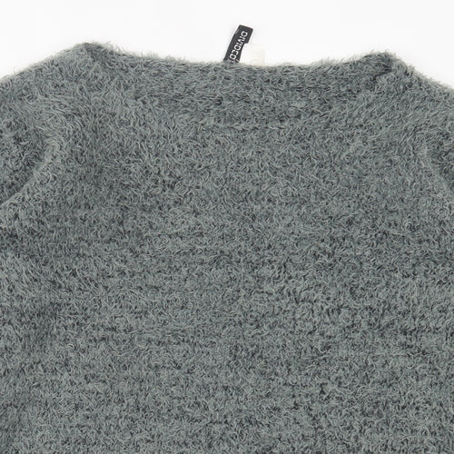 H&M Womens Green Boat Neck Polyester Pullover Jumper Size M