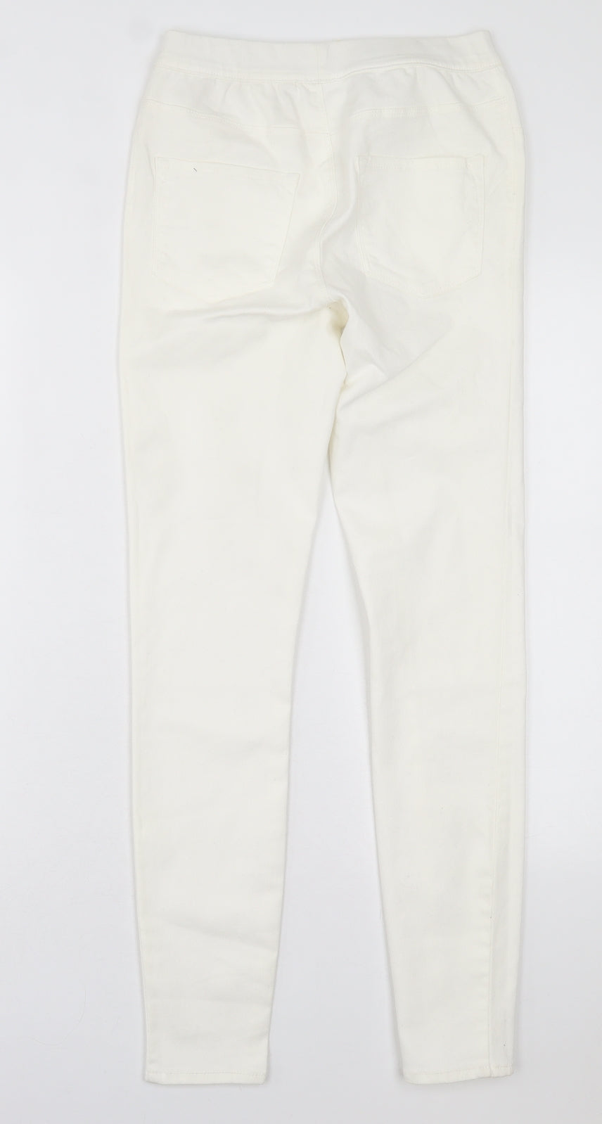 George Womens White Cotton Jegging Trousers Size 8 L29 in Regular - Pull On Jeggings