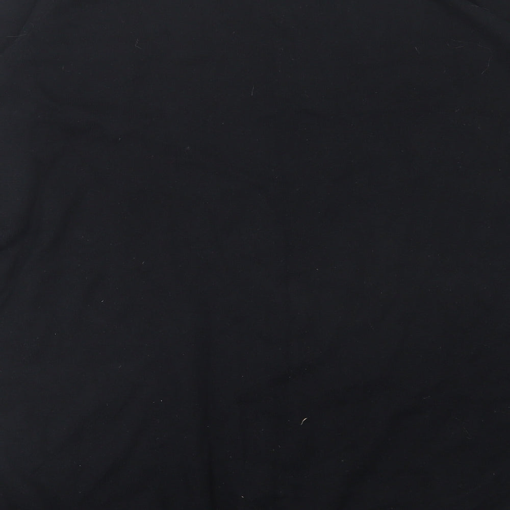 BHS Womens Black Crew Neck Geometric Cotton Pullover Jumper Size 22 - Heart Print
