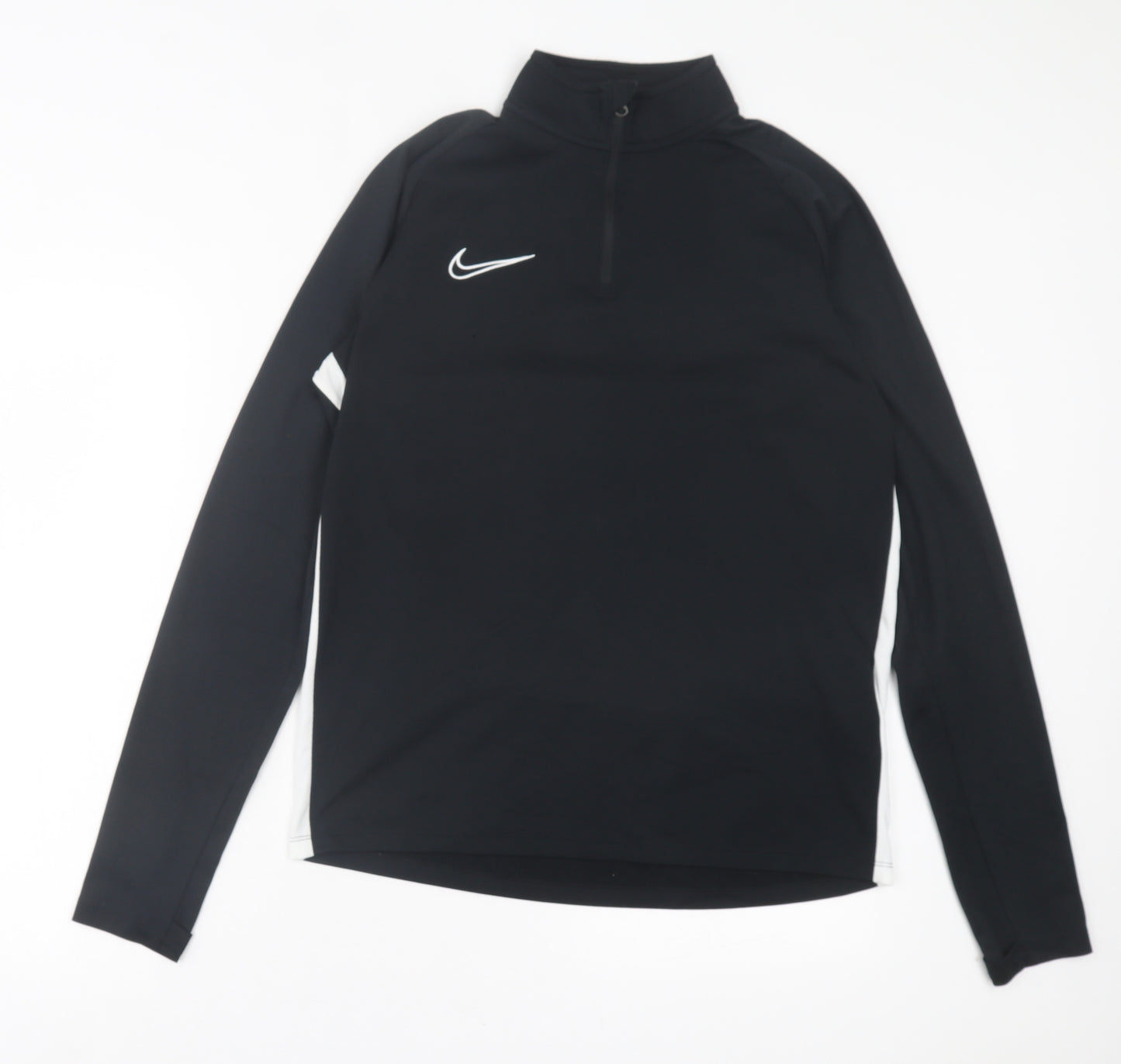 Nike Mens Black Polyester Basic Casual Size M High Neck Zip
