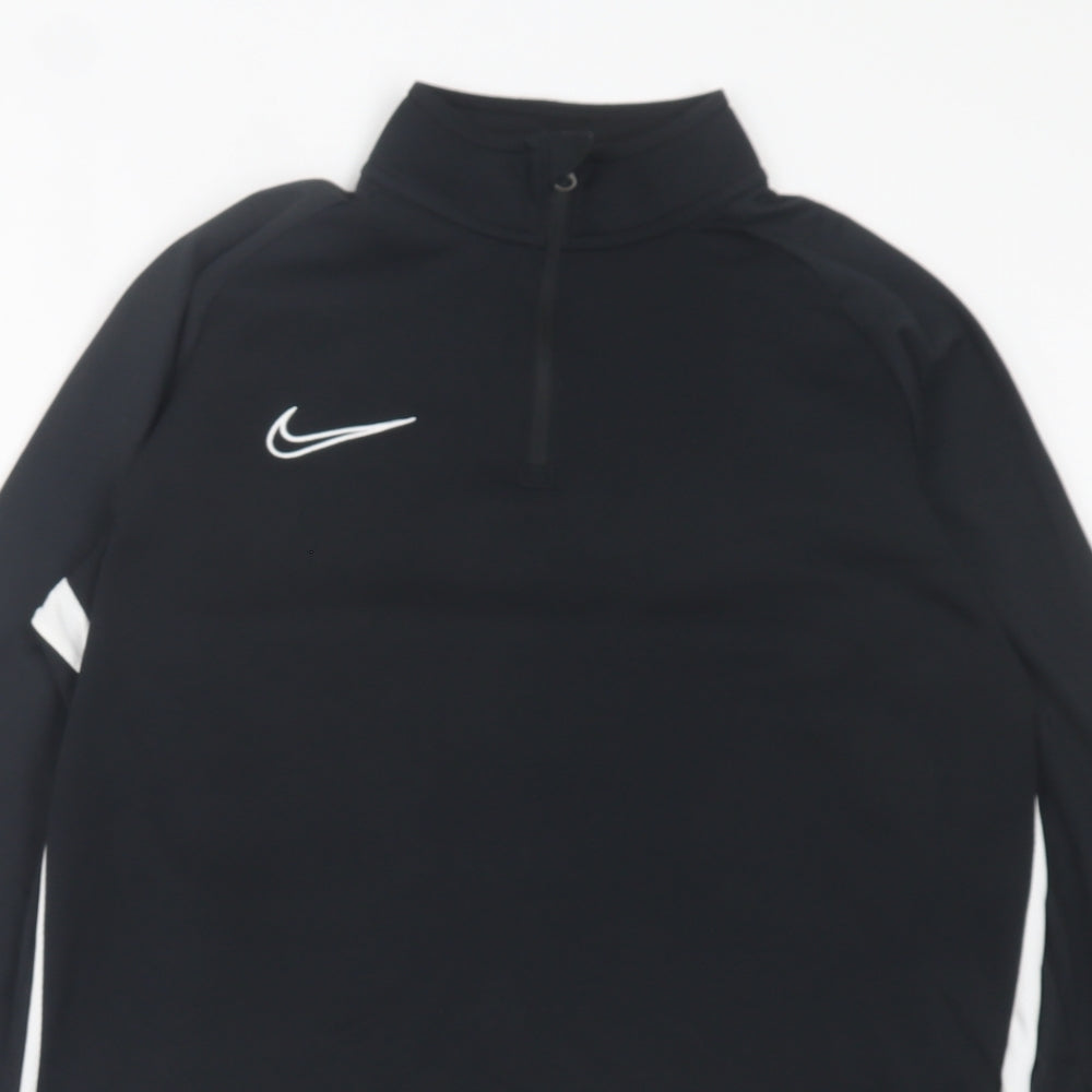 Nike Mens Black Polyester Basic Casual Size M High Neck Zip