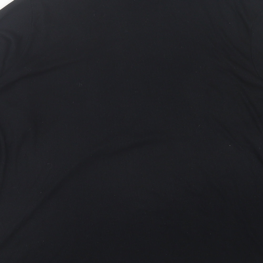 George Womens Black Viscose Basic T-Shirt Size 18 Roll Neck - Ribbed Fabric