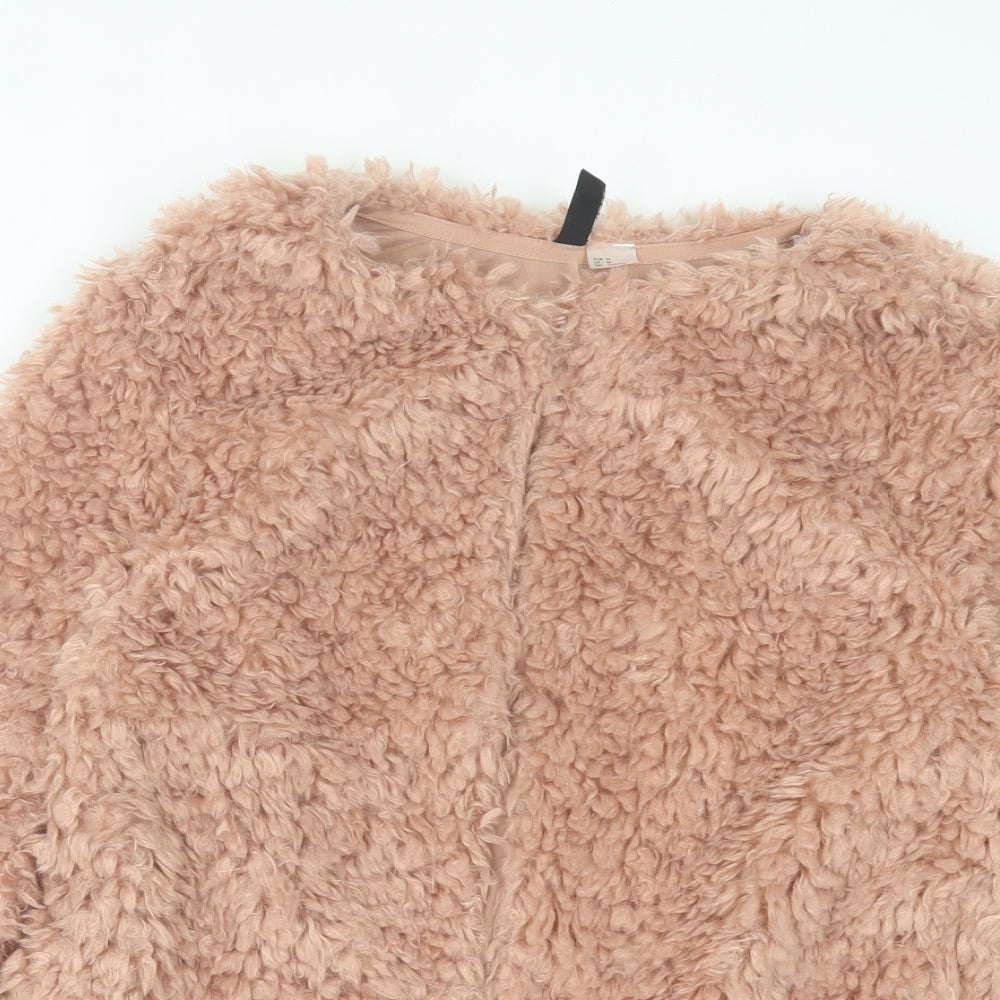 H&M Womens Pink Jacket Size M Hook & Eye