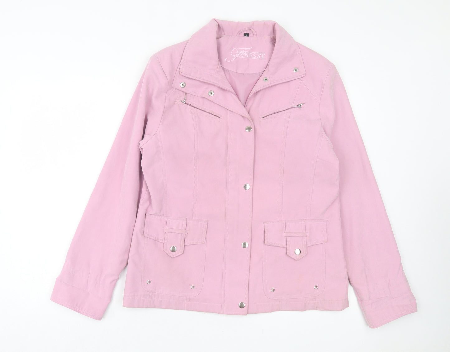 Finesse Womens Pink Jacket Size 12 Zip