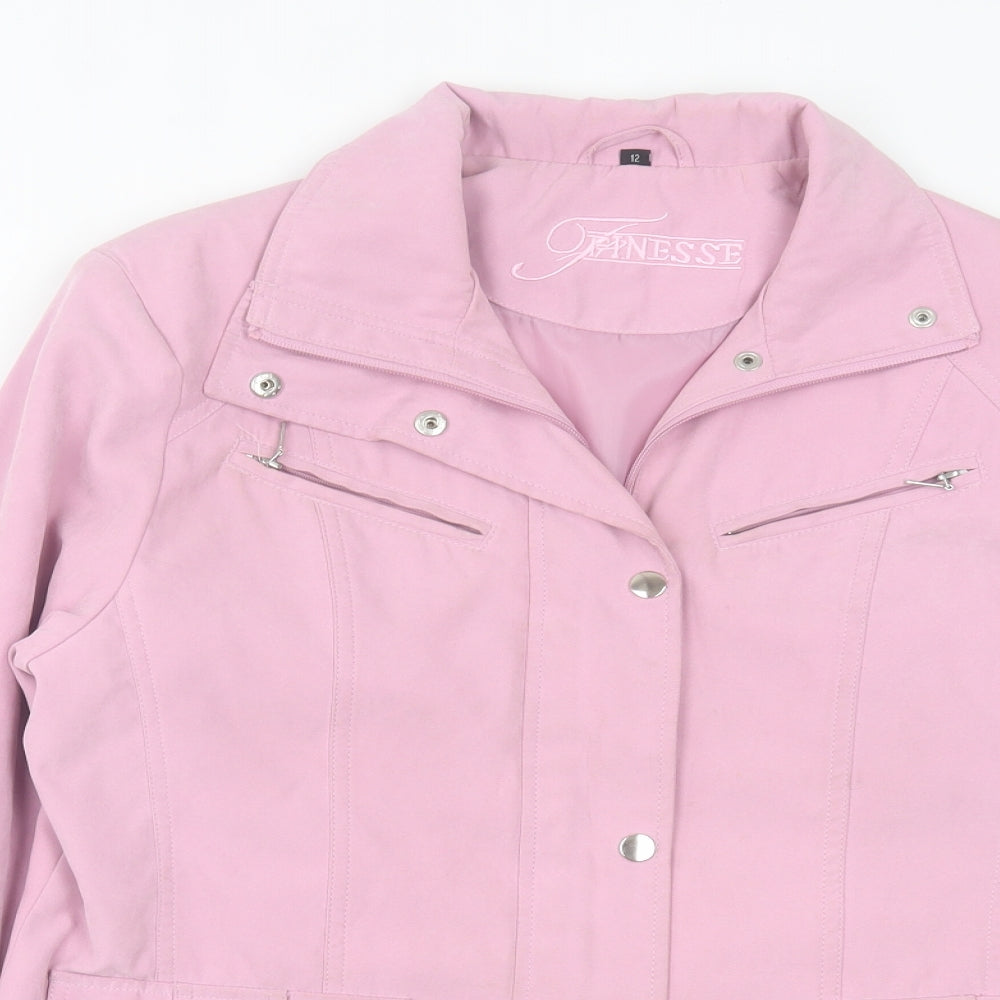 Finesse Womens Pink Jacket Size 12 Zip