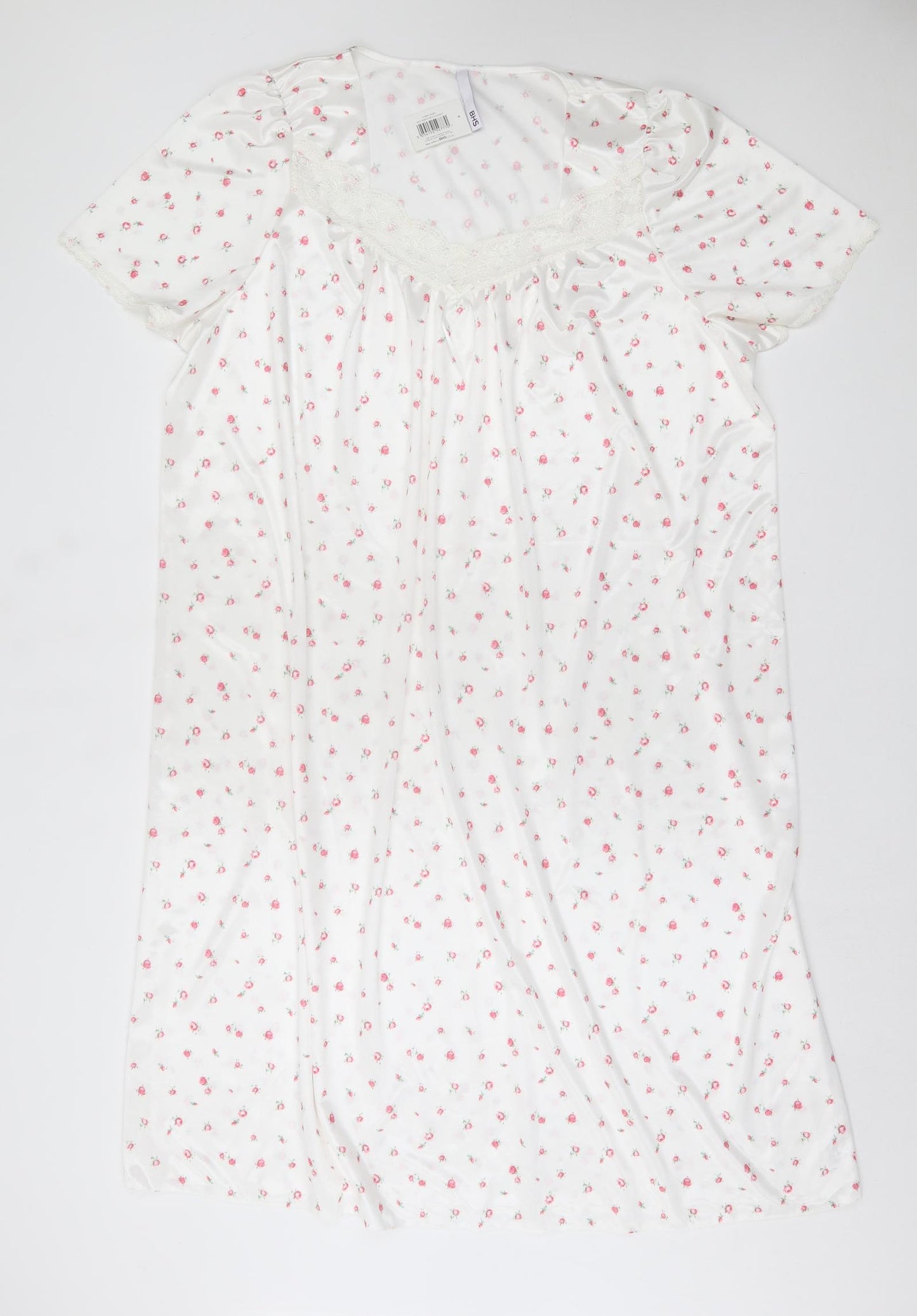 BHS Womens White Floral Polyester Top Dress Size 16