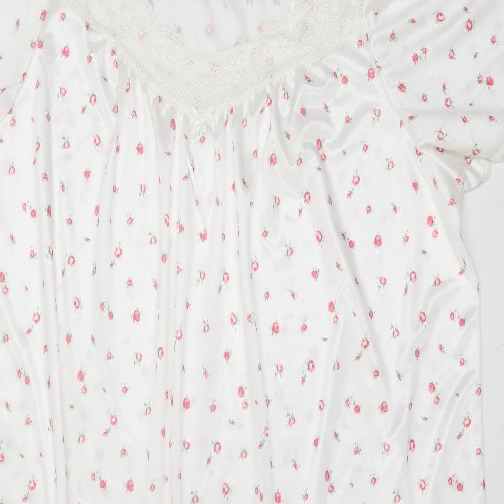 BHS Womens White Floral Polyester Top Dress Size 16