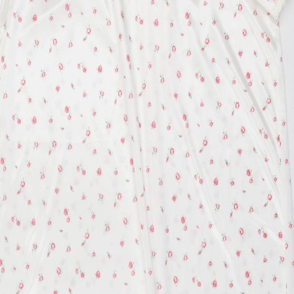 BHS Womens White Floral Polyester Top Dress Size 16