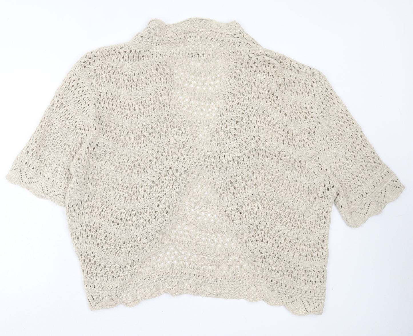 Sui Collection Womens Beige V-Neck Acrylic Cardigan Jumper Size 26