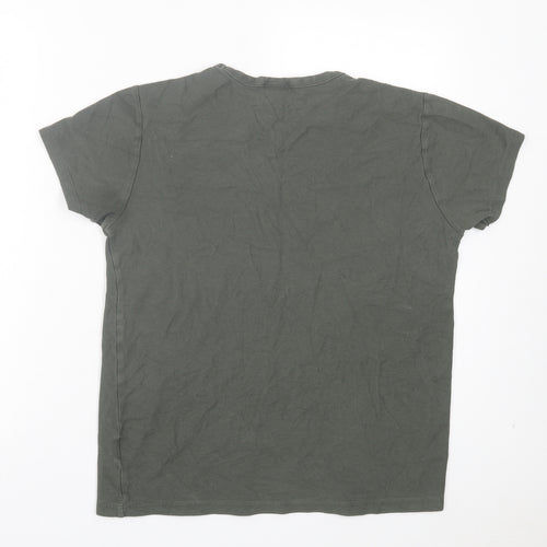 H&M Mens Green Cotton T-Shirt Size S Crew Neck - The Anti-Heroes