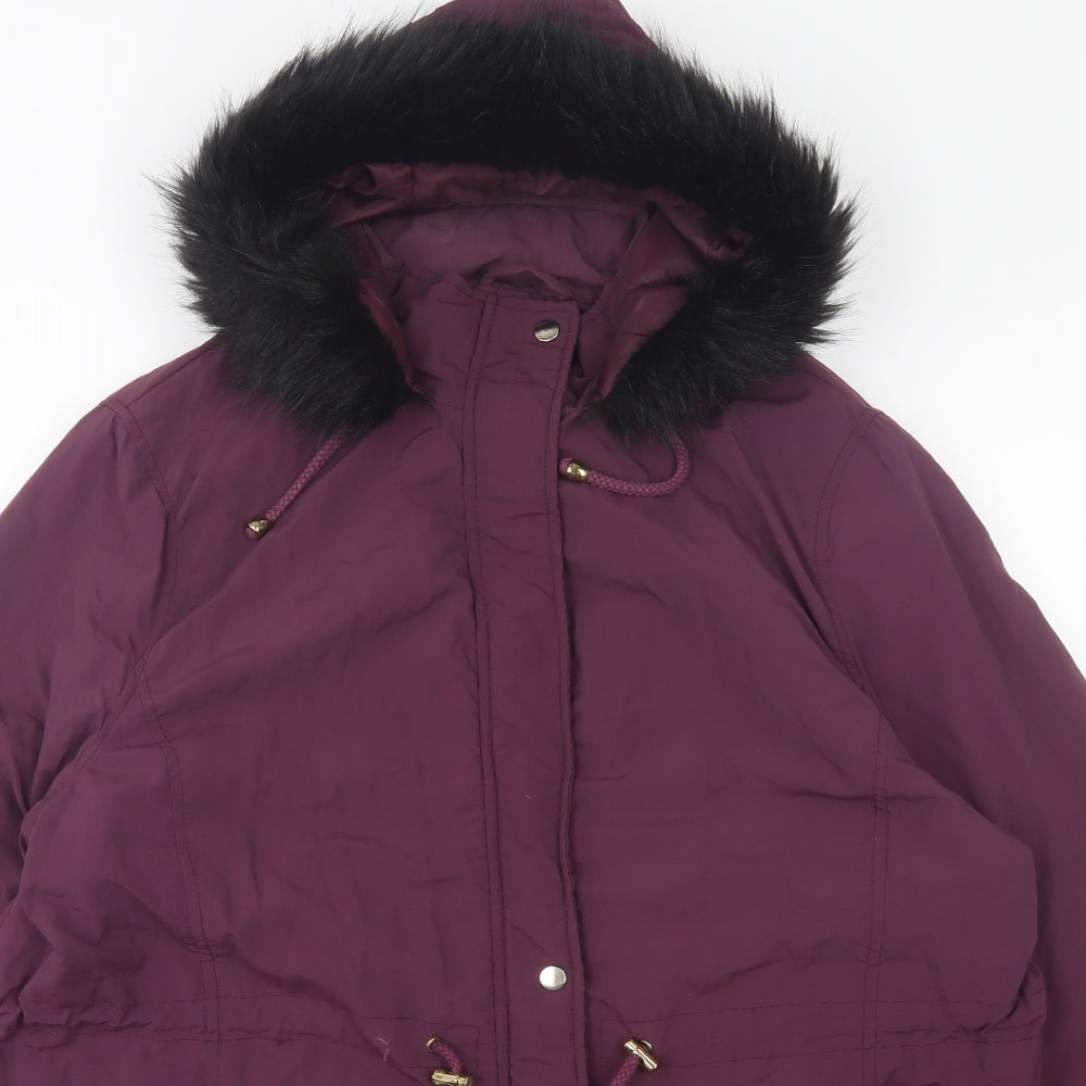 Anthology Womens Purple Jacket Coat Size 24 Zip