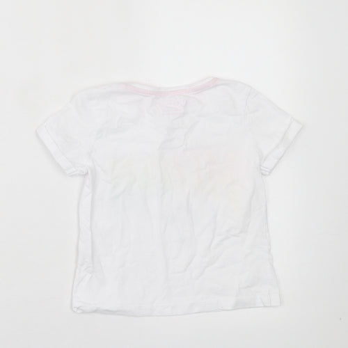 Primark Girls White Cotton Basic T-Shirt Size 7-8 Years Crew Neck Pullover - Miami Beach